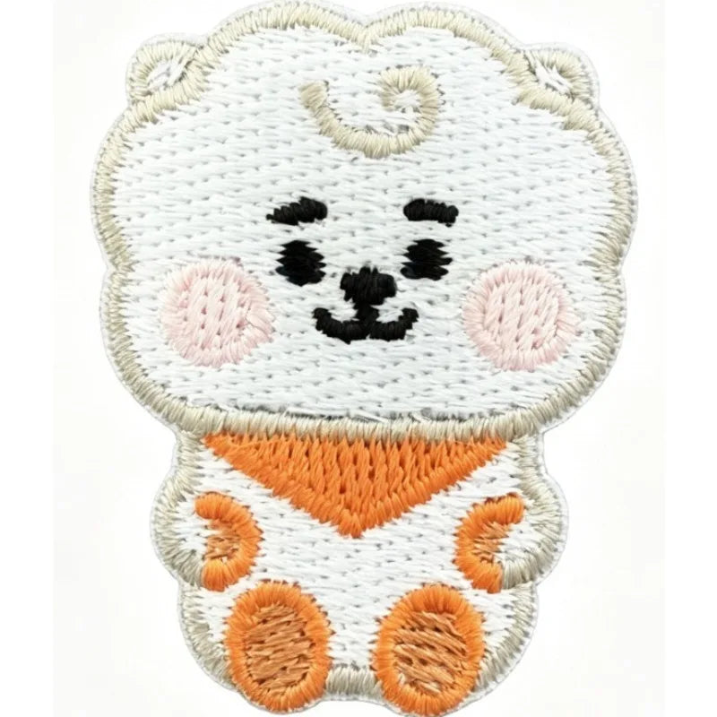 BT21 Cute Baby Embroidered Brooch Pins Cartoon Custom Badges for Bag Clothes Decor BTS Accessories