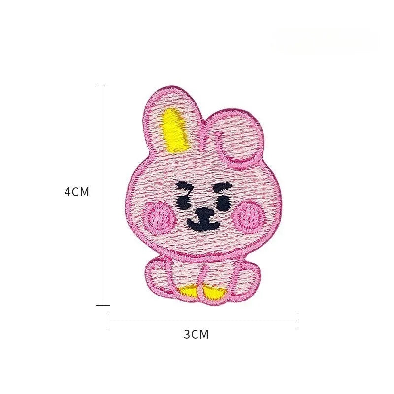 BT21 Cute Baby Embroidered Brooch Pins Cartoon Custom Badges for Bag Clothes Decor BTS Accessories