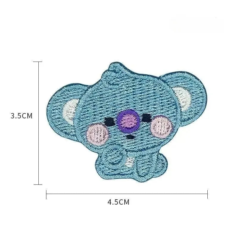 BT21 Cute Baby Embroidered Brooch Pins Cartoon Custom Badges for Bag Clothes Decor BTS Accessories