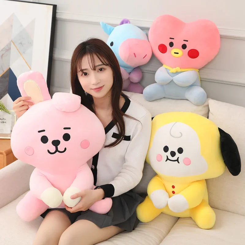 Anime Peripheral Plush Toys Kpop Cartoon Animals Soft Stuffed Dolls Dog Rabbit Koala Sheep Kawaii Room Decor Kid Gift