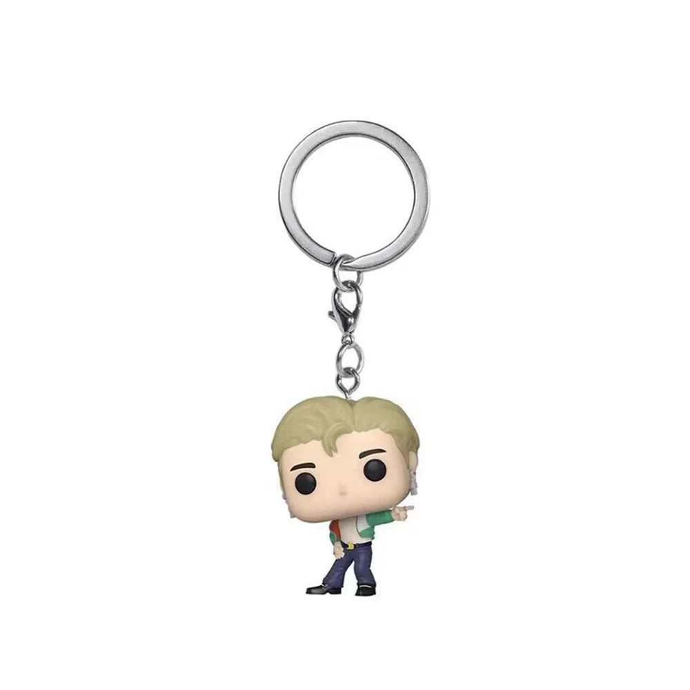 New Keychains Toy Cartoon V JUNG KOOK JIMIN Jin V J-HOPE Pocket Pop Keychain Vinyl Action Figure Collection Toys
