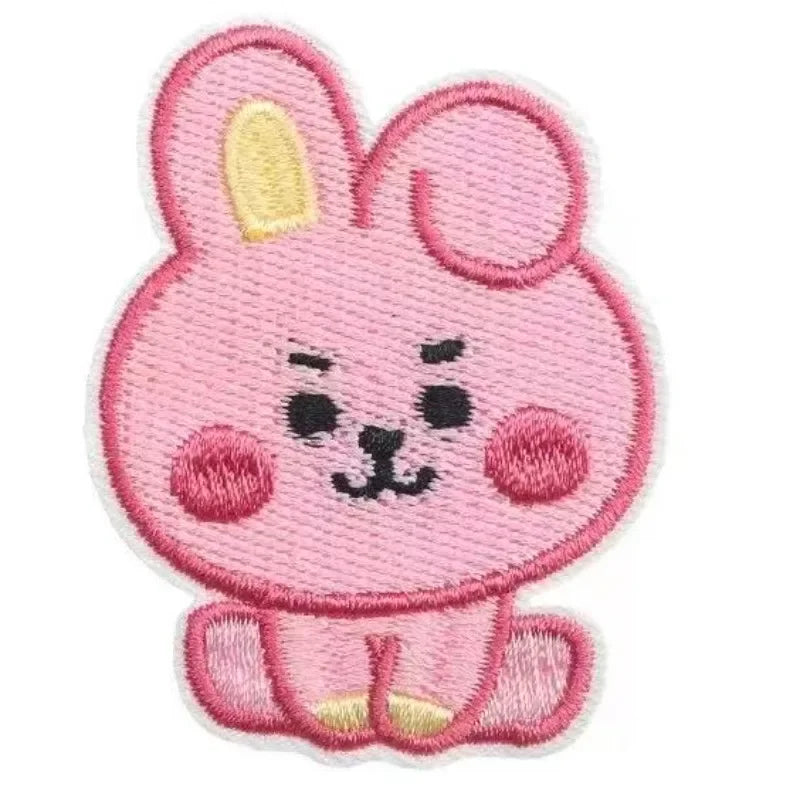 BT21 Cute Baby Embroidered Brooch Pins Cartoon Custom Badges for Bag Clothes Decor BTS Accessories