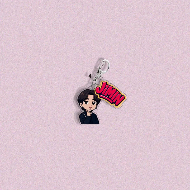 BTS Creative Personality High Color Value Book Student Bag Pendant Decoration Animation Cartoon Cute Keychain