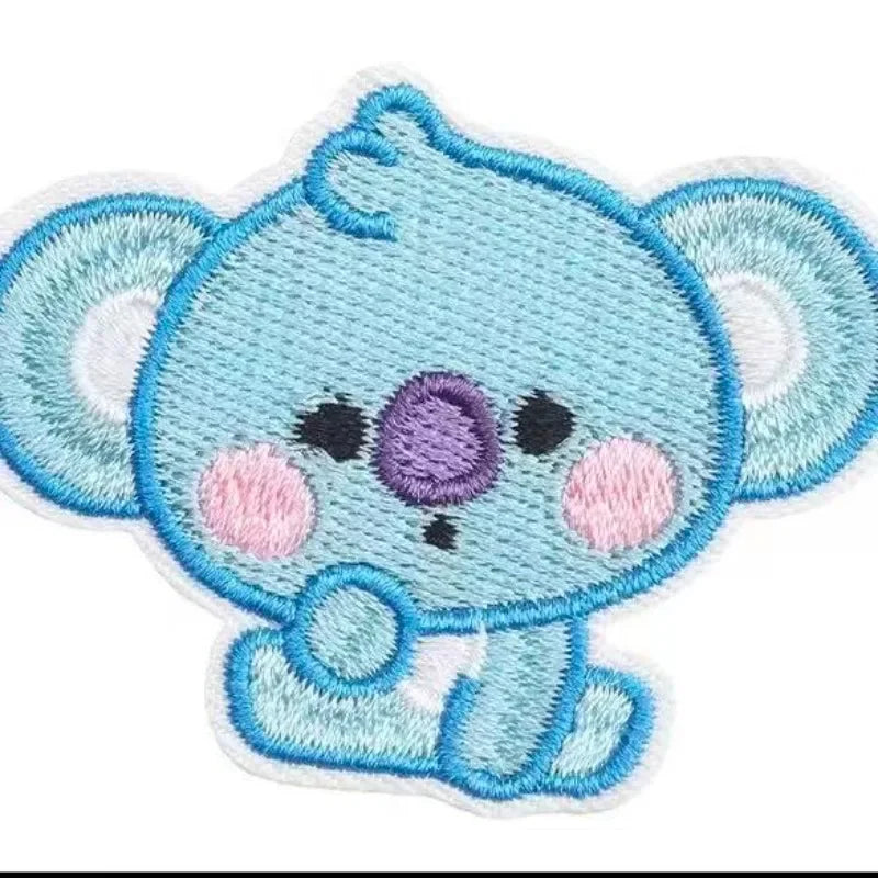BT21 Cute Baby Embroidered Brooch Pins Cartoon Custom Badges for Bag Clothes Decor BTS Accessories