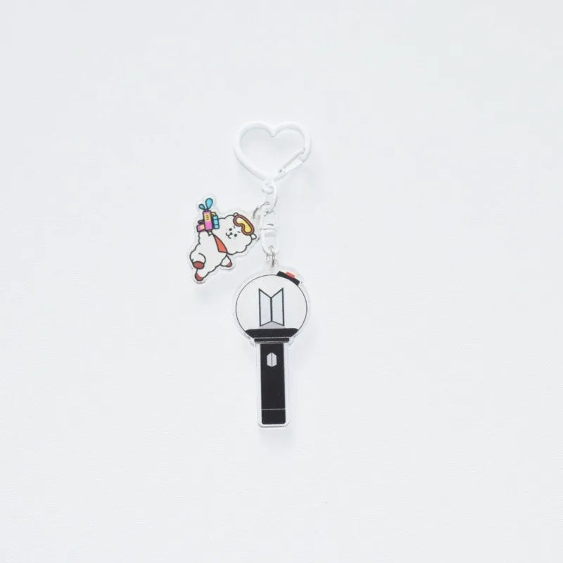 Fashionable Cartoon BTS Series Sweet Cute Creative Pattern Acrylic Keychain Portable Versatile Decorative Pendant
