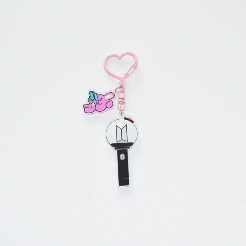 Fashionable Cartoon BTS Series Sweet Cute Creative Pattern Acrylic Keychain Portable Versatile Decorative Pendant