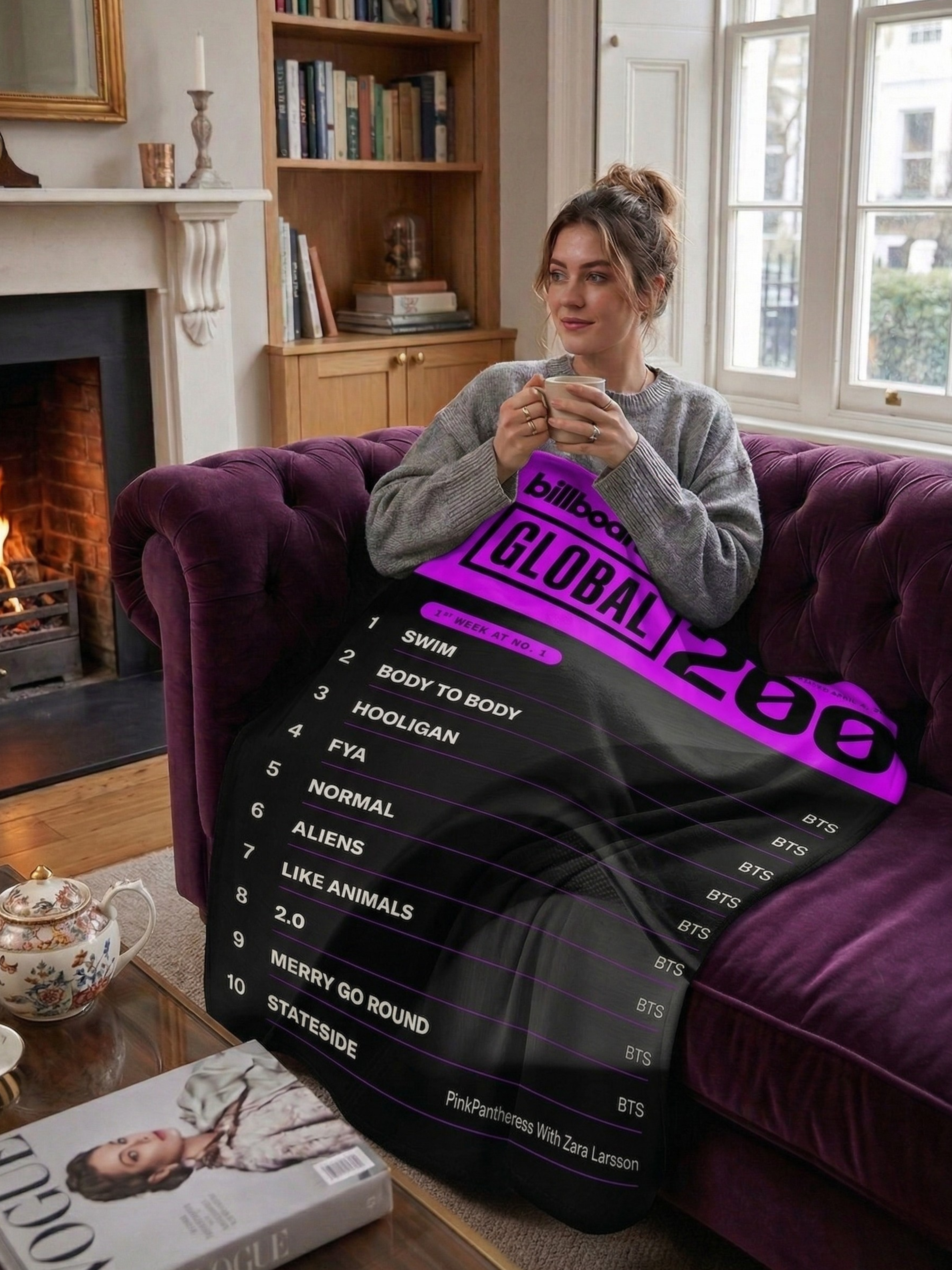 BTS 2026 Reunion Billboard Global 200 Blanket - Limited Edition