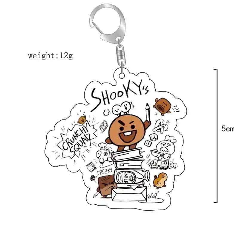 Personalized BTS Series New Cute Creative Cartoon Pattern Decorative Pendant Fashionable Versatile Portable Acrylic Keychain