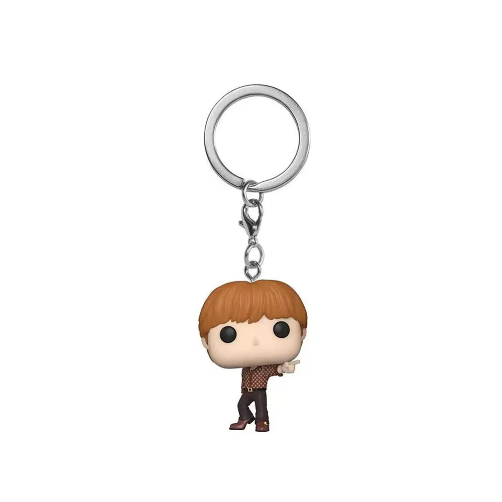 New Keychains Toy Cartoon V JUNG KOOK JIMIN Jin V J-HOPE Pocket Pop Keychain Vinyl Action Figure Collection Toys