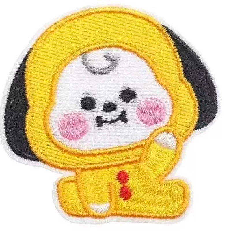 BT21 Cute Baby Embroidered Brooch Pins Cartoon Custom Badges for Bag Clothes Decor BTS Accessories