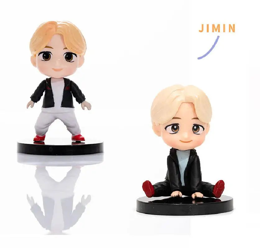 Bangtan Boys 7pcs/Set Action Figures Set RM Jin Suga Jhope Jimin V Jungkook Doll Model Toy Cute Star Idol Gift for Kids