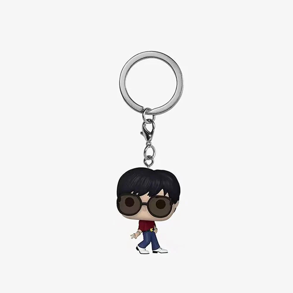 New Keychains Toy Cartoon V JUNG KOOK JIMIN Jin V J-HOPE Pocket Pop Keychain Vinyl Action Figure Collection Toys
