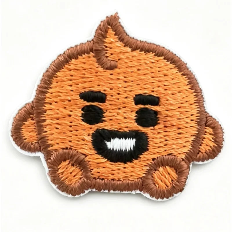 BT21 Cute Baby Embroidered Brooch Pins Cartoon Custom Badges for Bag Clothes Decor BTS Accessories