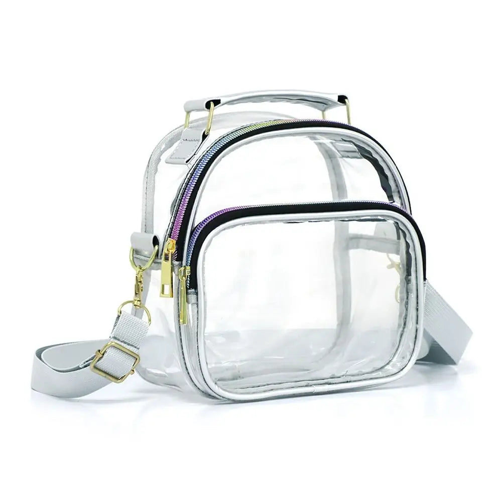 Large Capacity Clear Bag Stadium Approved PVC Clear Purse Clear Crossbody Bag  for Concerts Sports Festivals