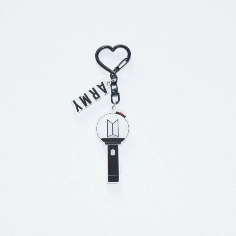 Fashionable Cartoon BTS Series Sweet Cute Creative Pattern Acrylic Keychain Portable Versatile Decorative Pendant