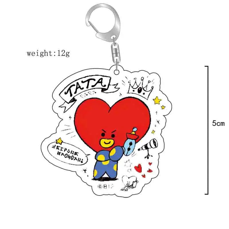 BT21 anime cartoon cute acrylic keychain BTS kawaii for boys and girls backpack pendant fan support merchandise gift wholesale