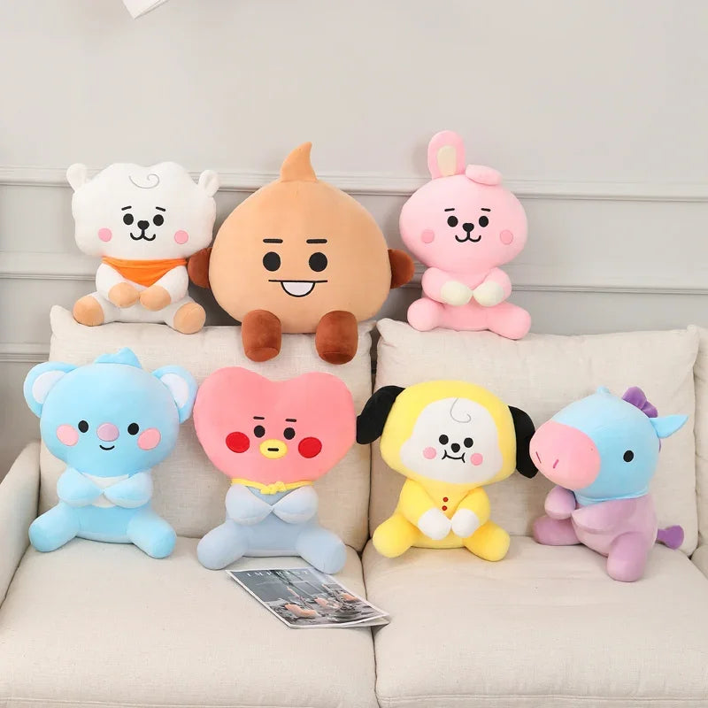 Anime Peripheral Plush Toys Kpop Cartoon Animals Soft Stuffed Dolls Dog Rabbit Koala Sheep Kawaii Room Decor Kid Gift