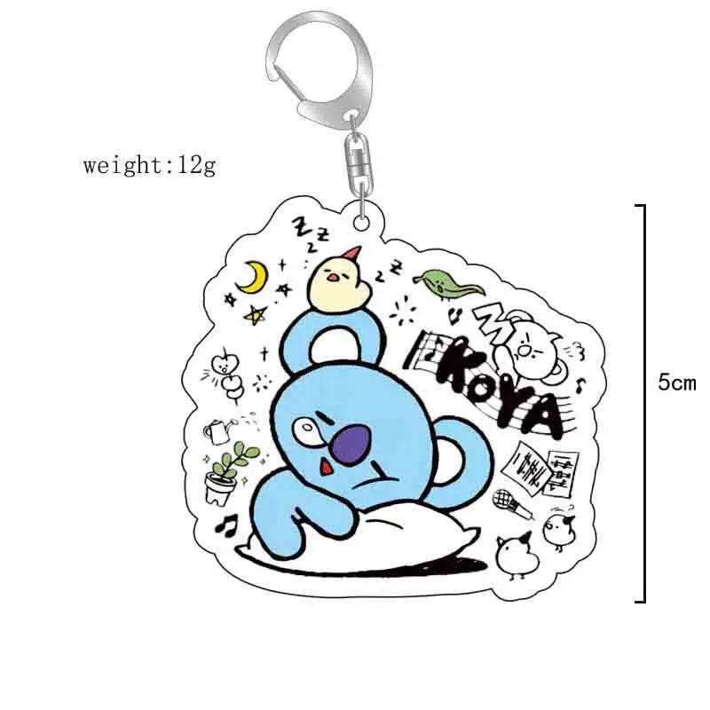 Personalized BTS Series New Cute Creative Cartoon Pattern Decorative Pendant Fashionable Versatile Portable Acrylic Keychain