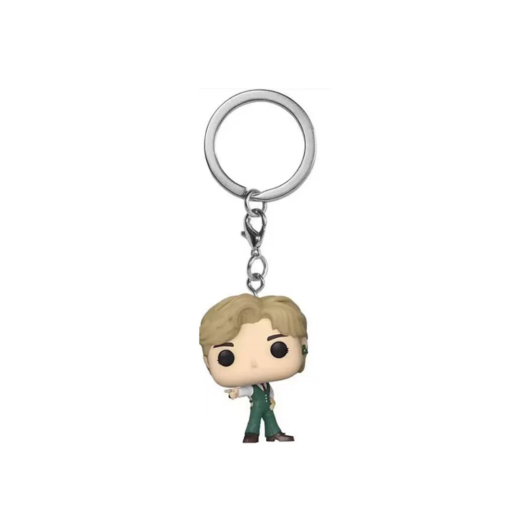 New Keychains Toy Cartoon V JUNG KOOK JIMIN Jin V J-HOPE Pocket Pop Keychain Vinyl Action Figure Collection Toys