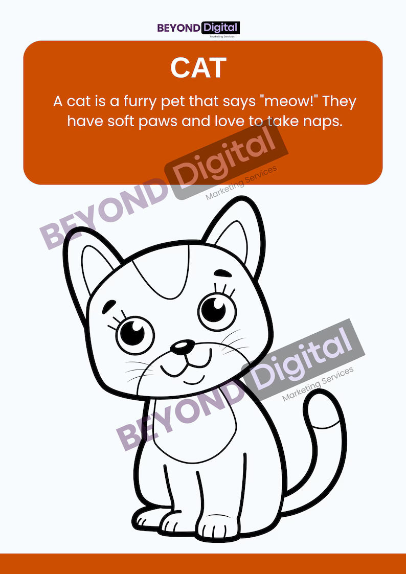 Learn & Colour Educational Animal Colouring Pages