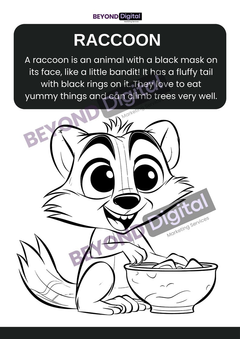 Learn & Colour Educational Animal Colouring Pages