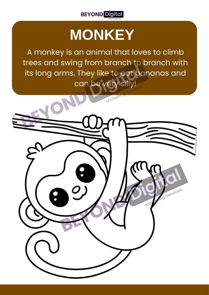Learn & Colour Educational Animal Colouring Pages