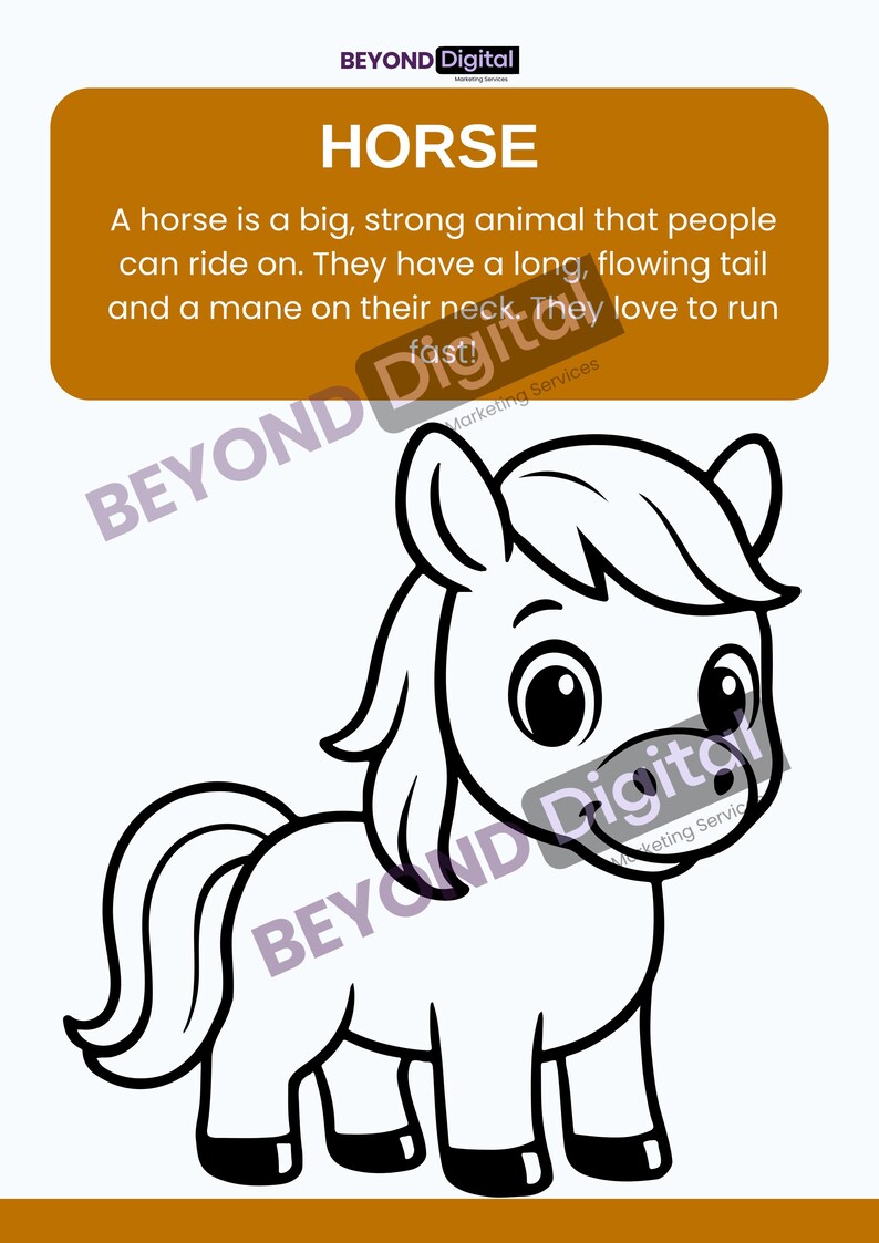 Learn & Colour Educational Animal Colouring Pages