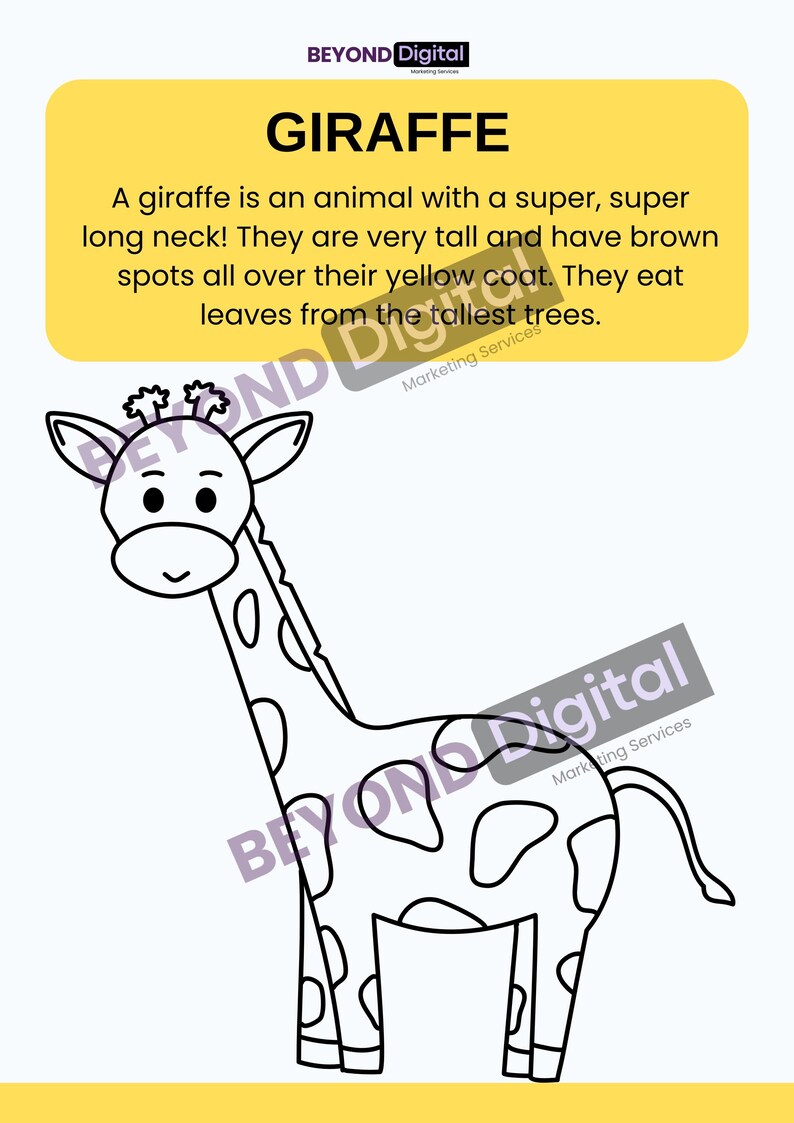 Learn & Colour Educational Animal Colouring Pages