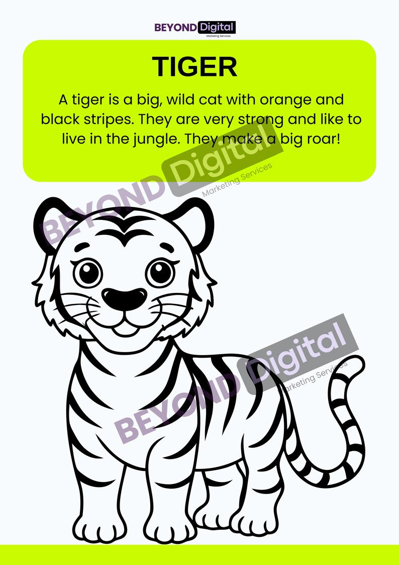 Learn & Colour Educational Animal Colouring Pages
