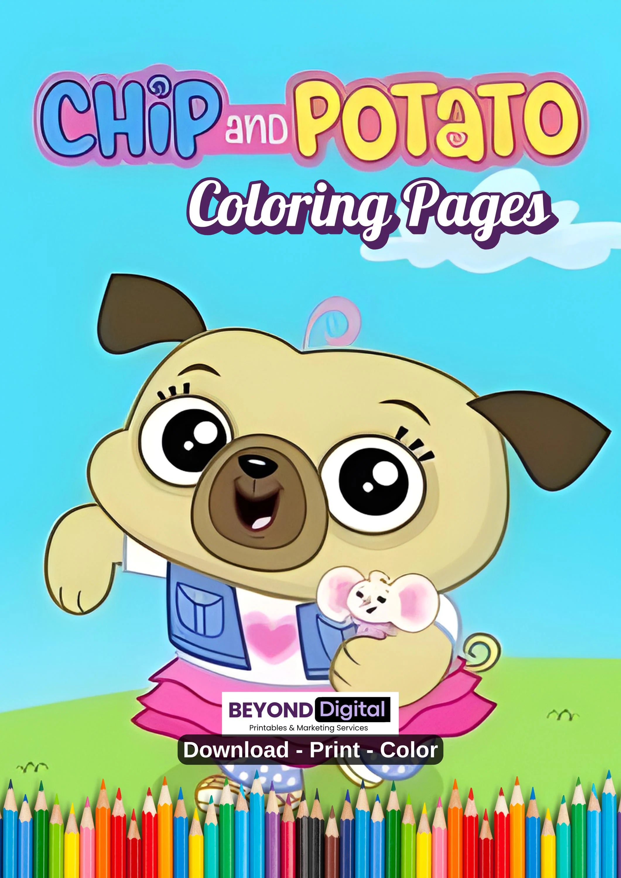 Chip & Potato Colouring Pages