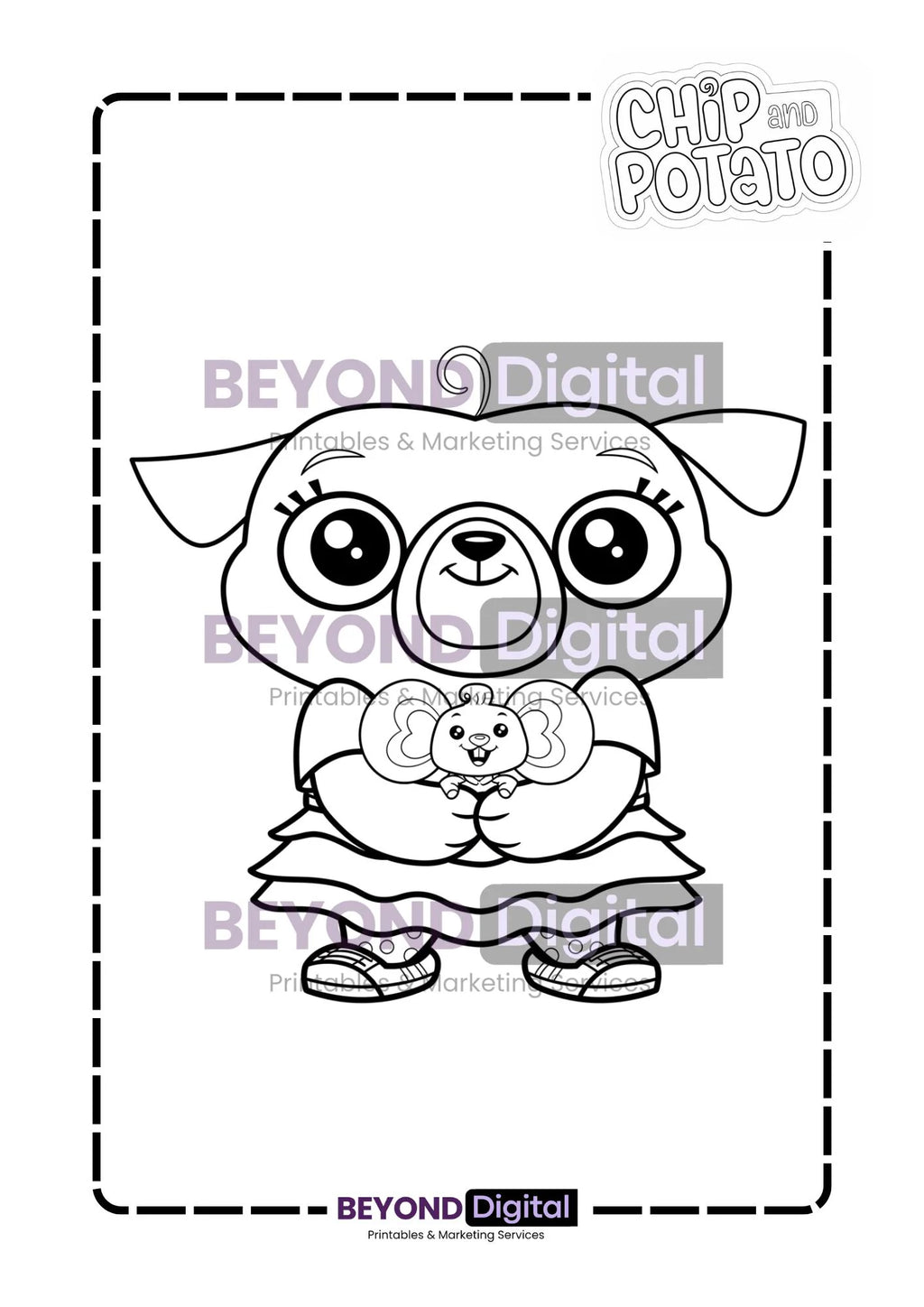 Chip & Potato Colouring Pages
