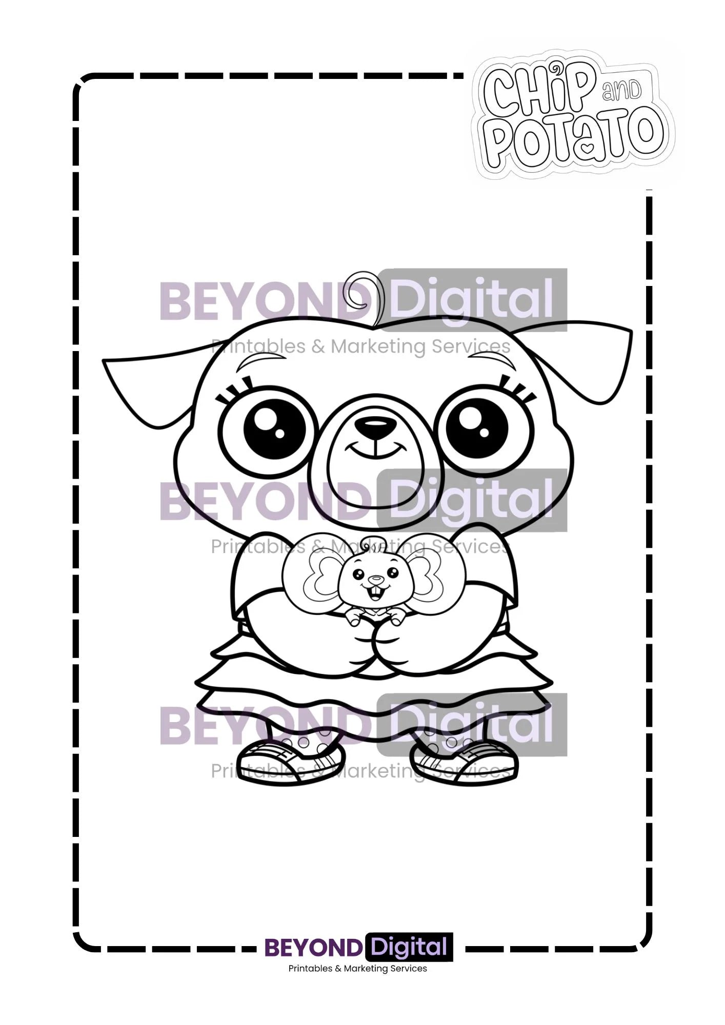 Chip & Potato Colouring Pages