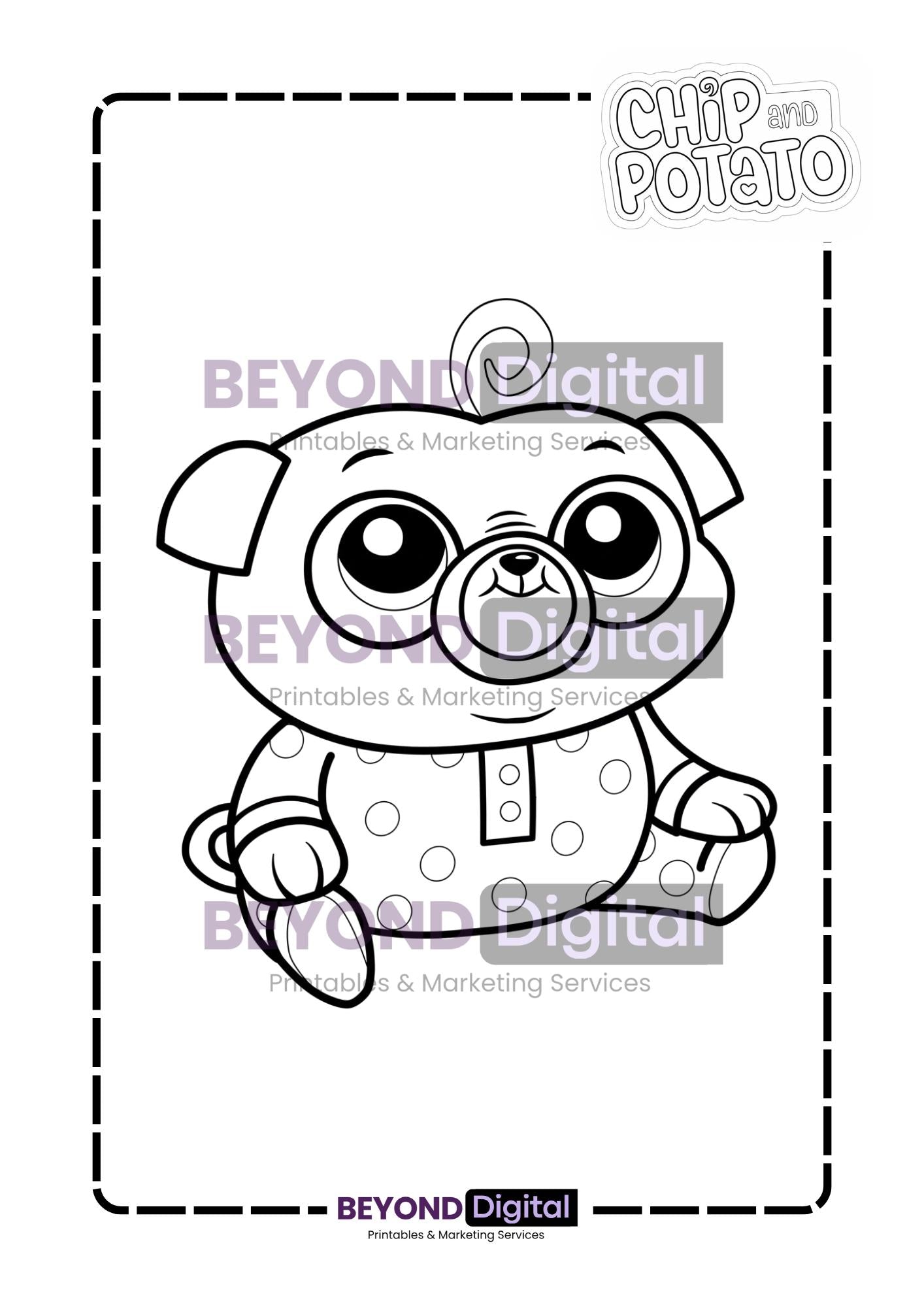 Chip & Potato Colouring Pages