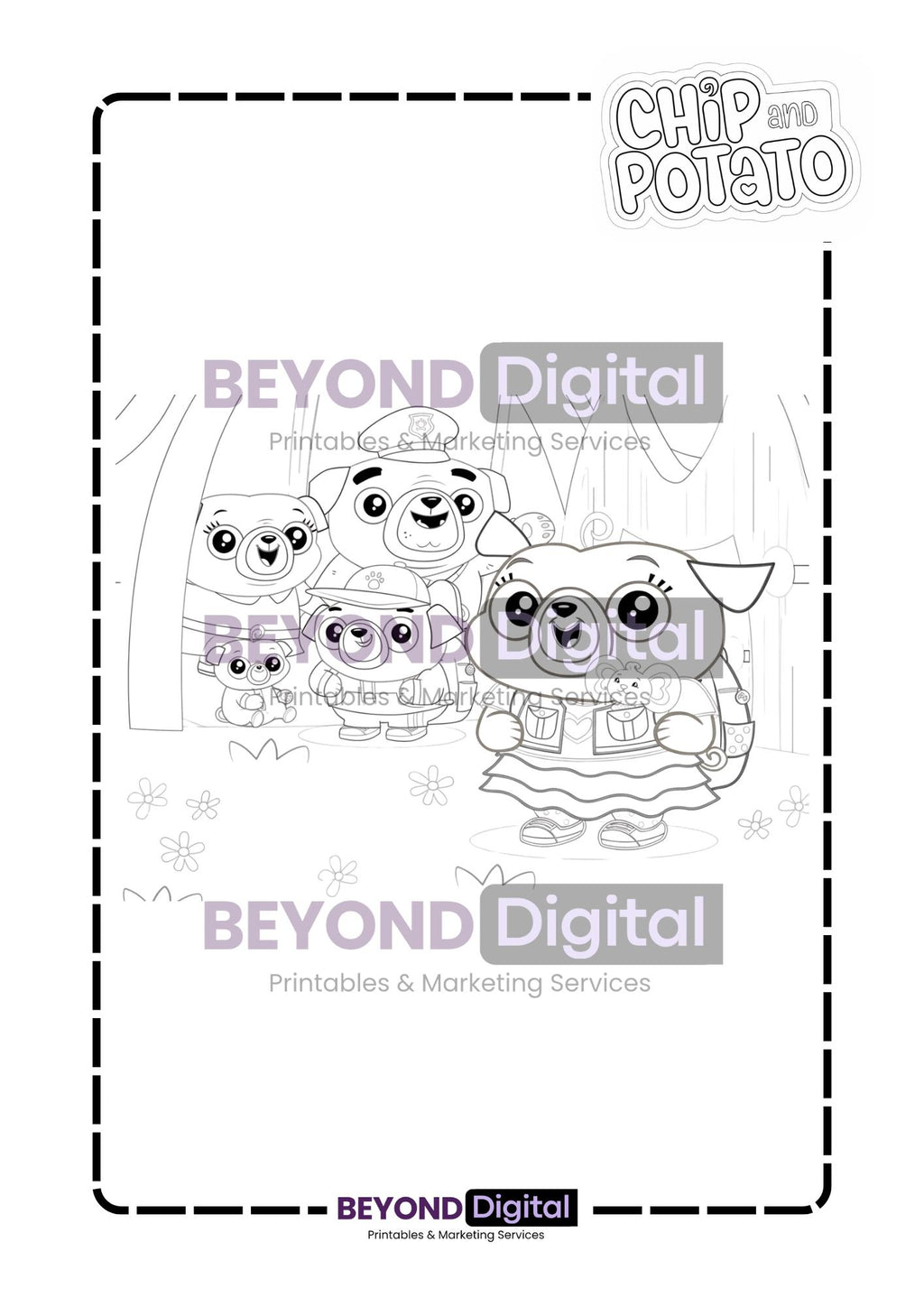 Chip & Potato Colouring Pages