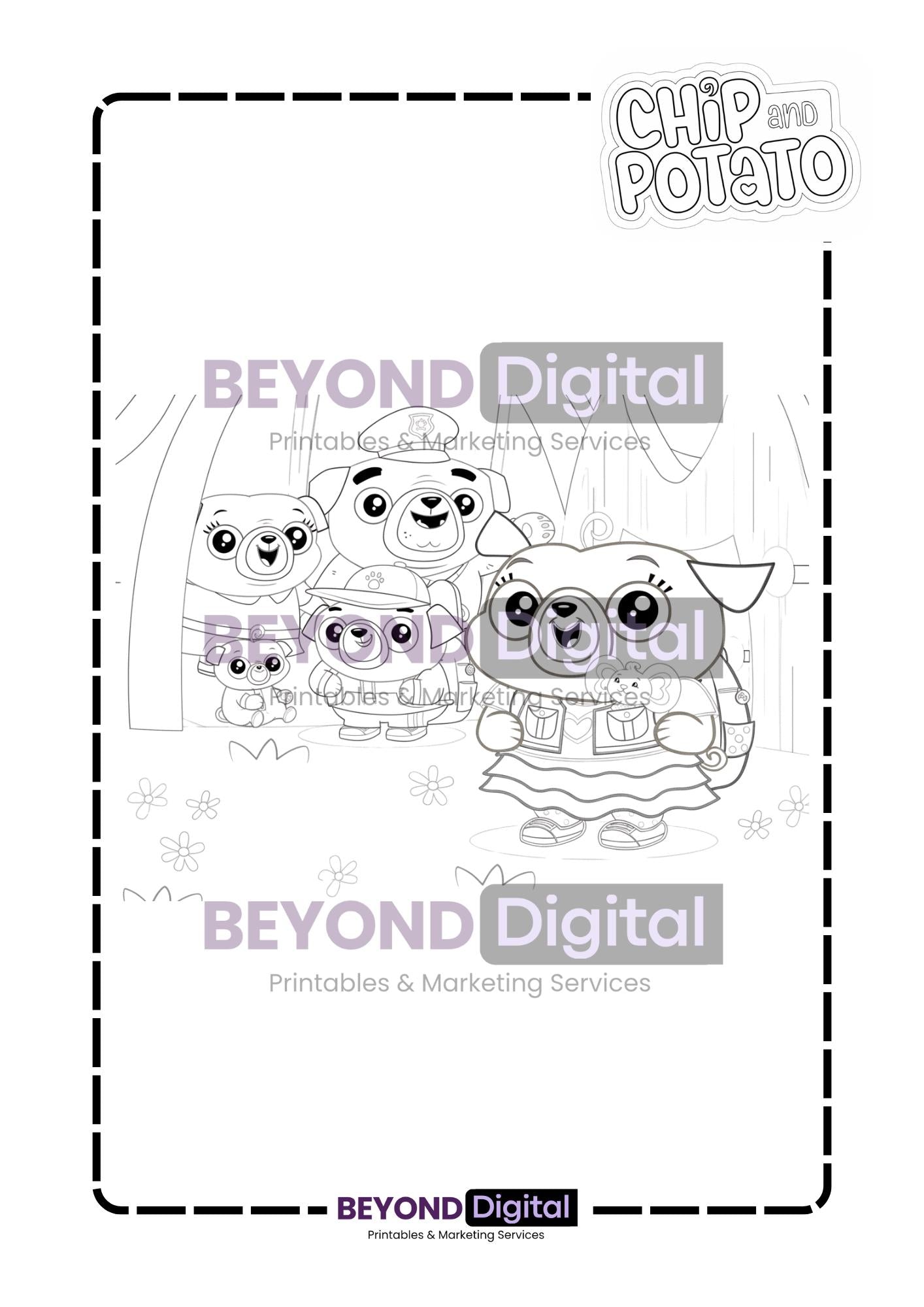 Chip & Potato Colouring Pages