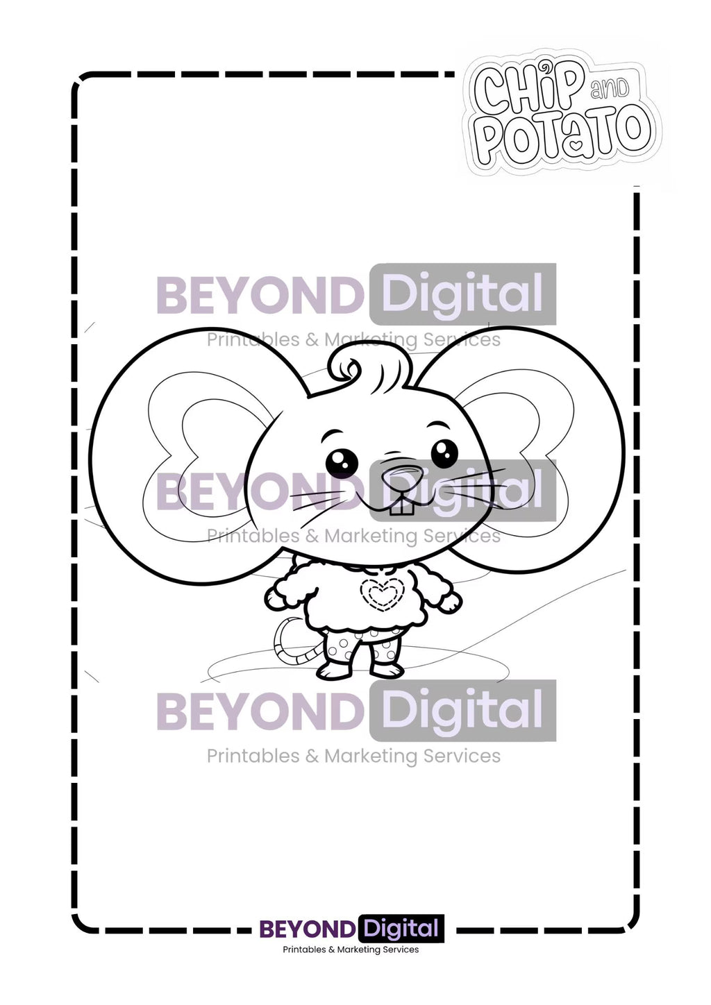 Chip & Potato Colouring Pages