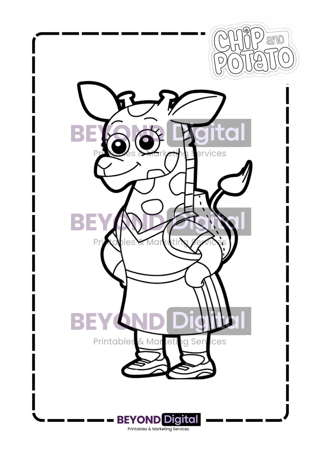 Chip & Potato Colouring Pages
