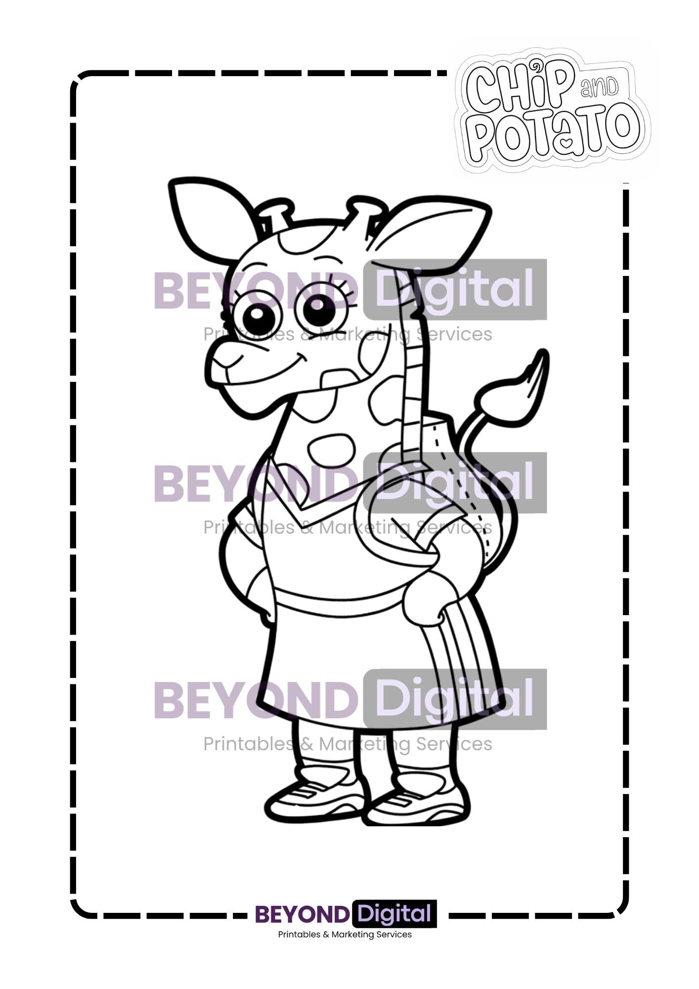 Chip & Potato Colouring Pages