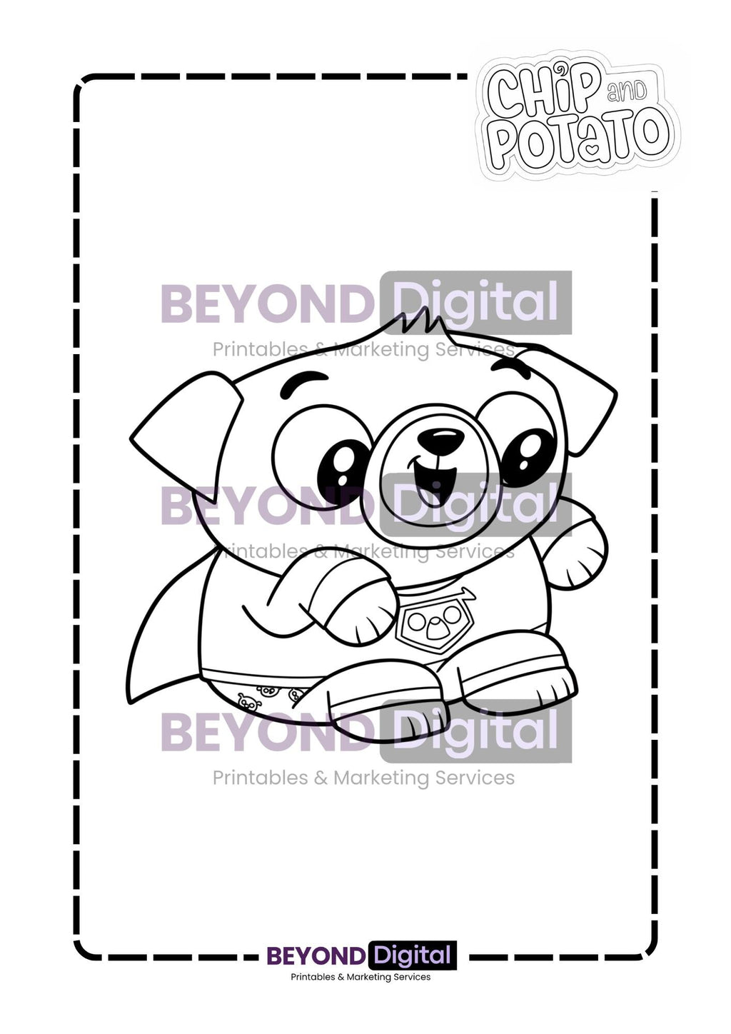 Chip & Potato Colouring Pages