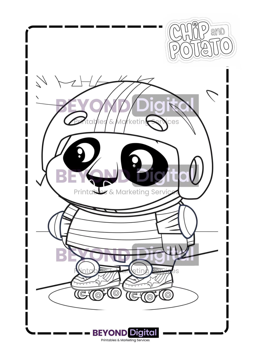 Chip & Potato Colouring Pages