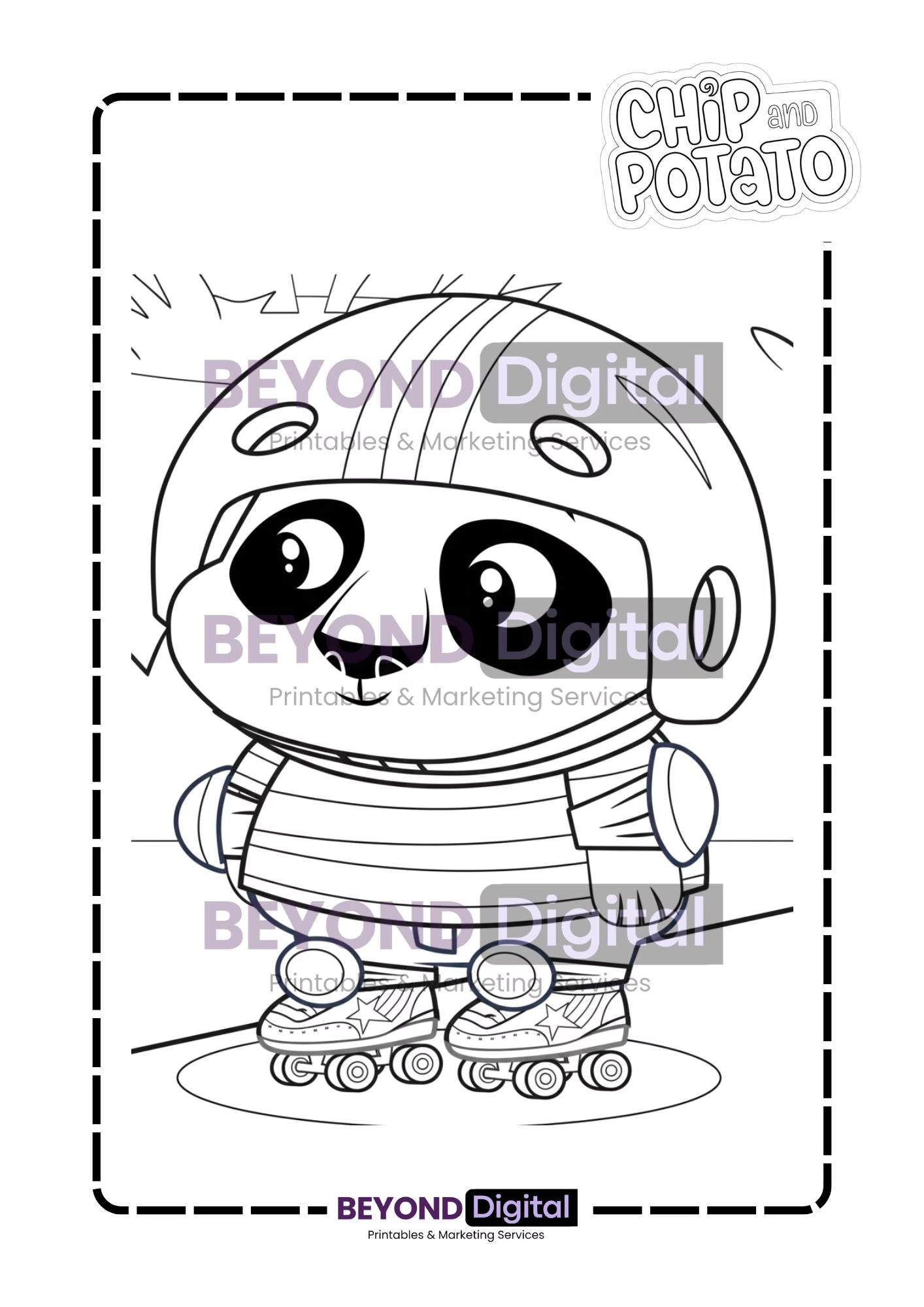Chip & Potato Colouring Pages