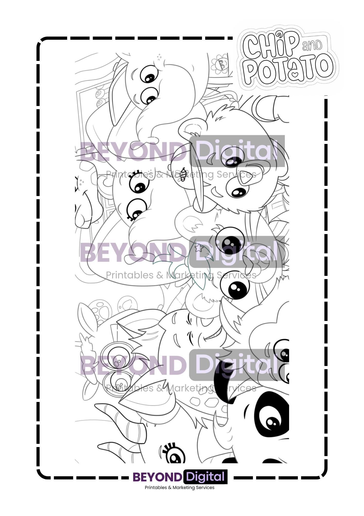 Chip & Potato Colouring Pages