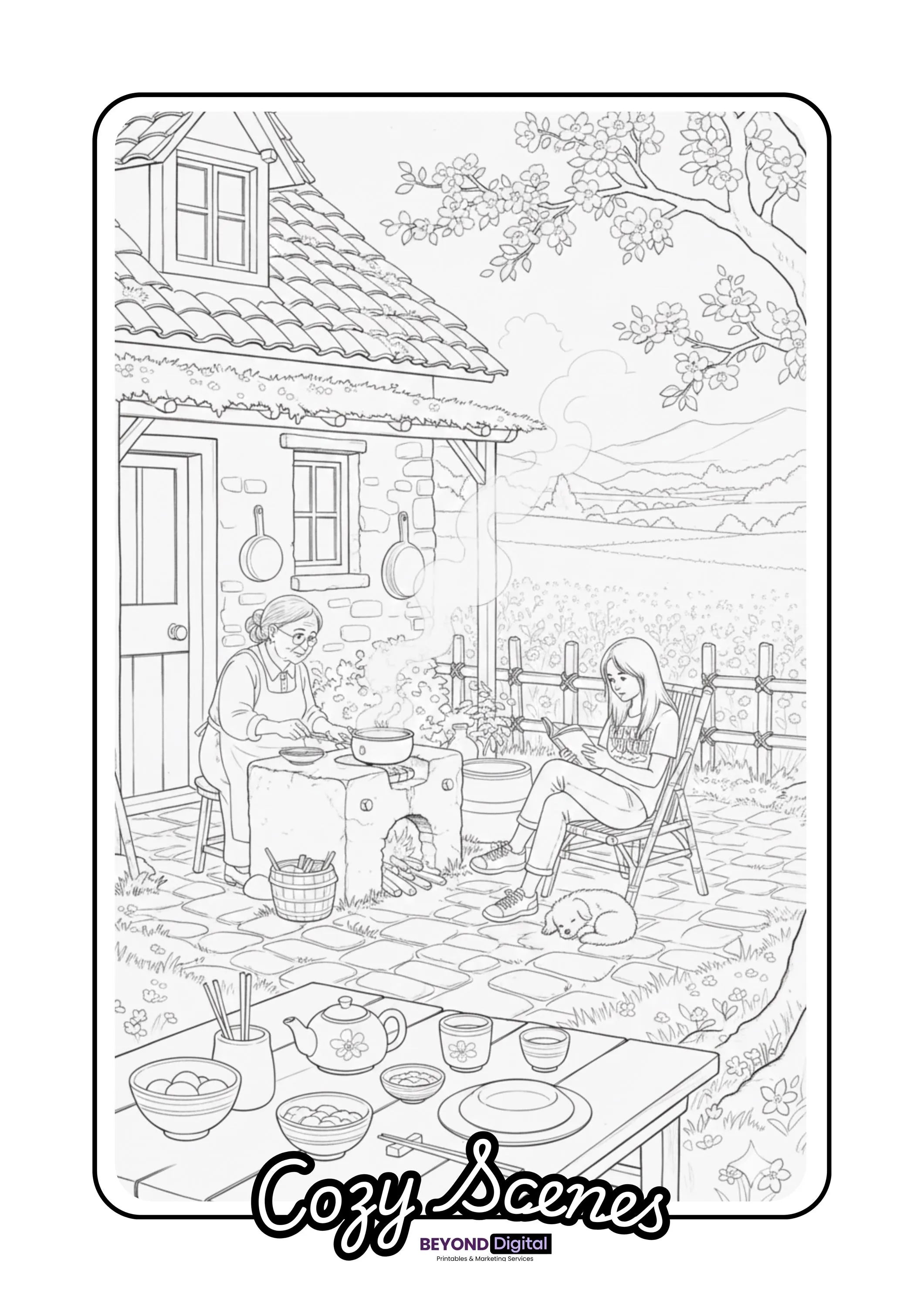 Cozy Scenes Coloring Pages