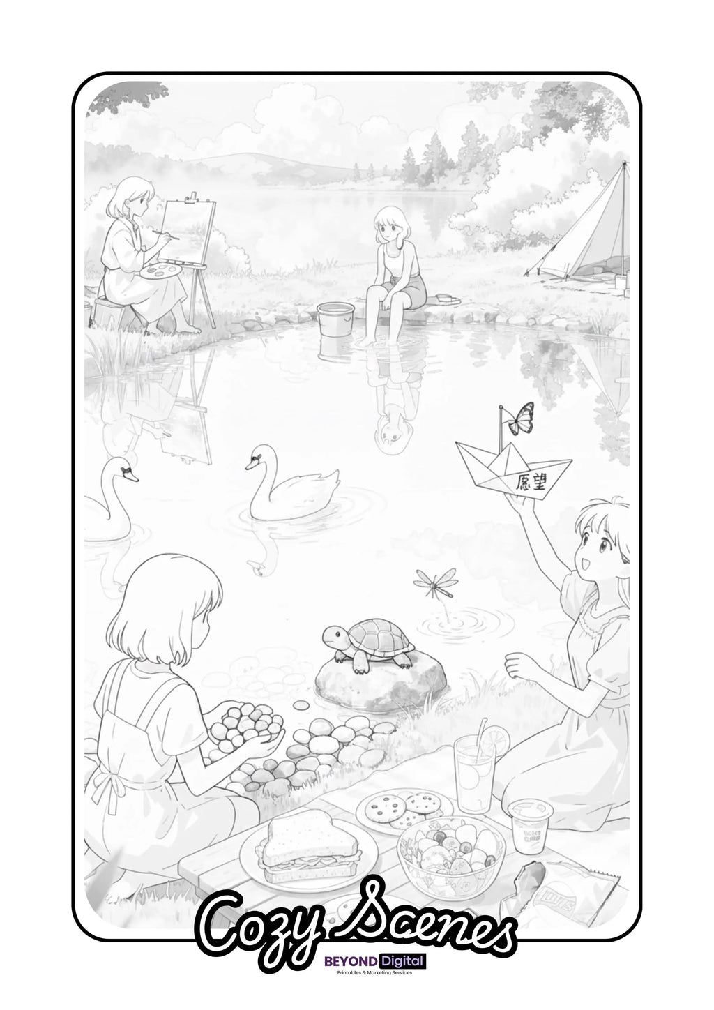 Cozy Scenes Coloring Pages
