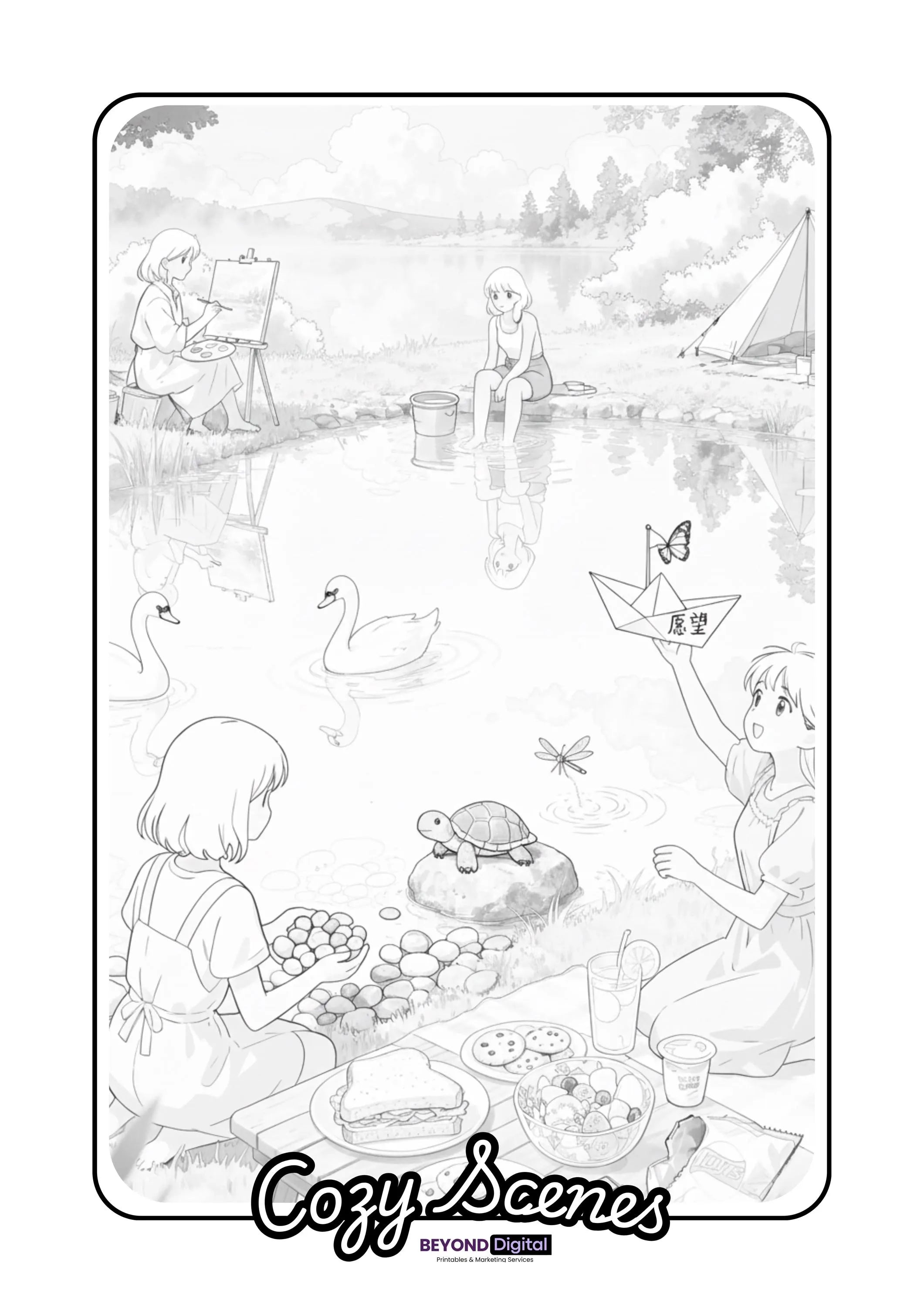 Cozy Scenes Coloring Pages