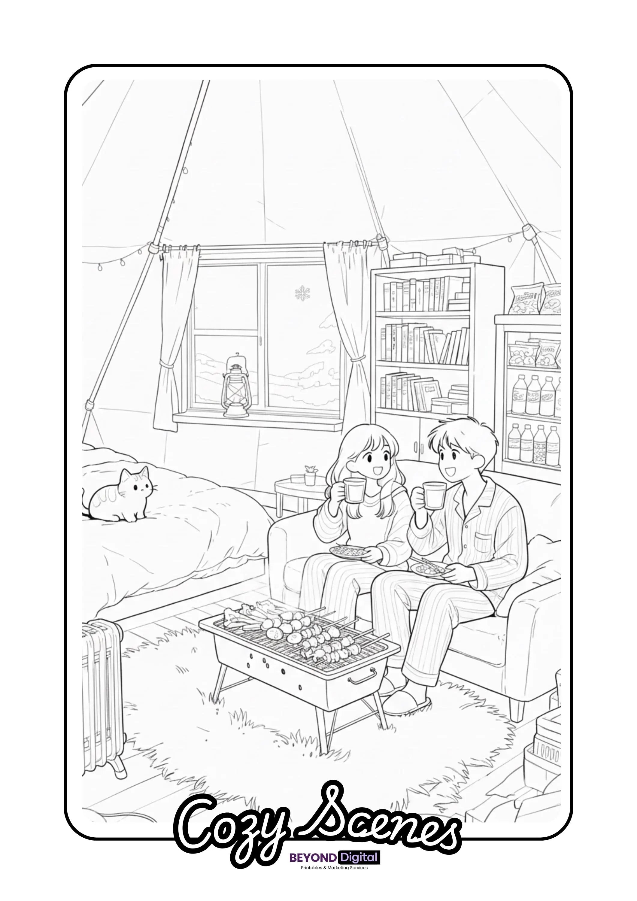 Cozy Scenes Coloring Pages
