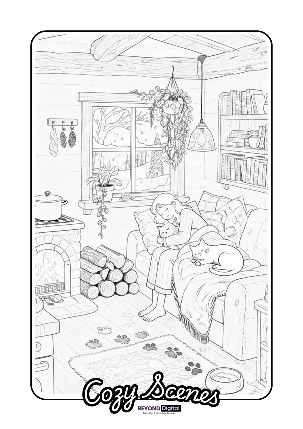 Cozy Scenes Coloring Pages
