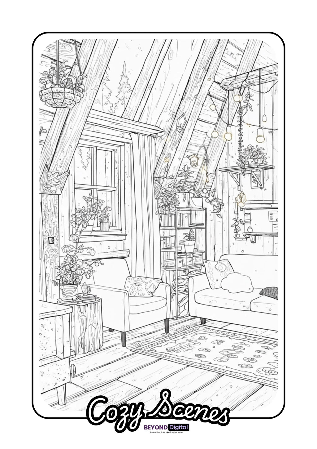 Cozy Scenes Coloring Pages