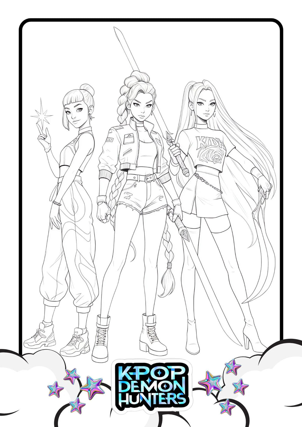K pop Demon Hunters Colouring Pages