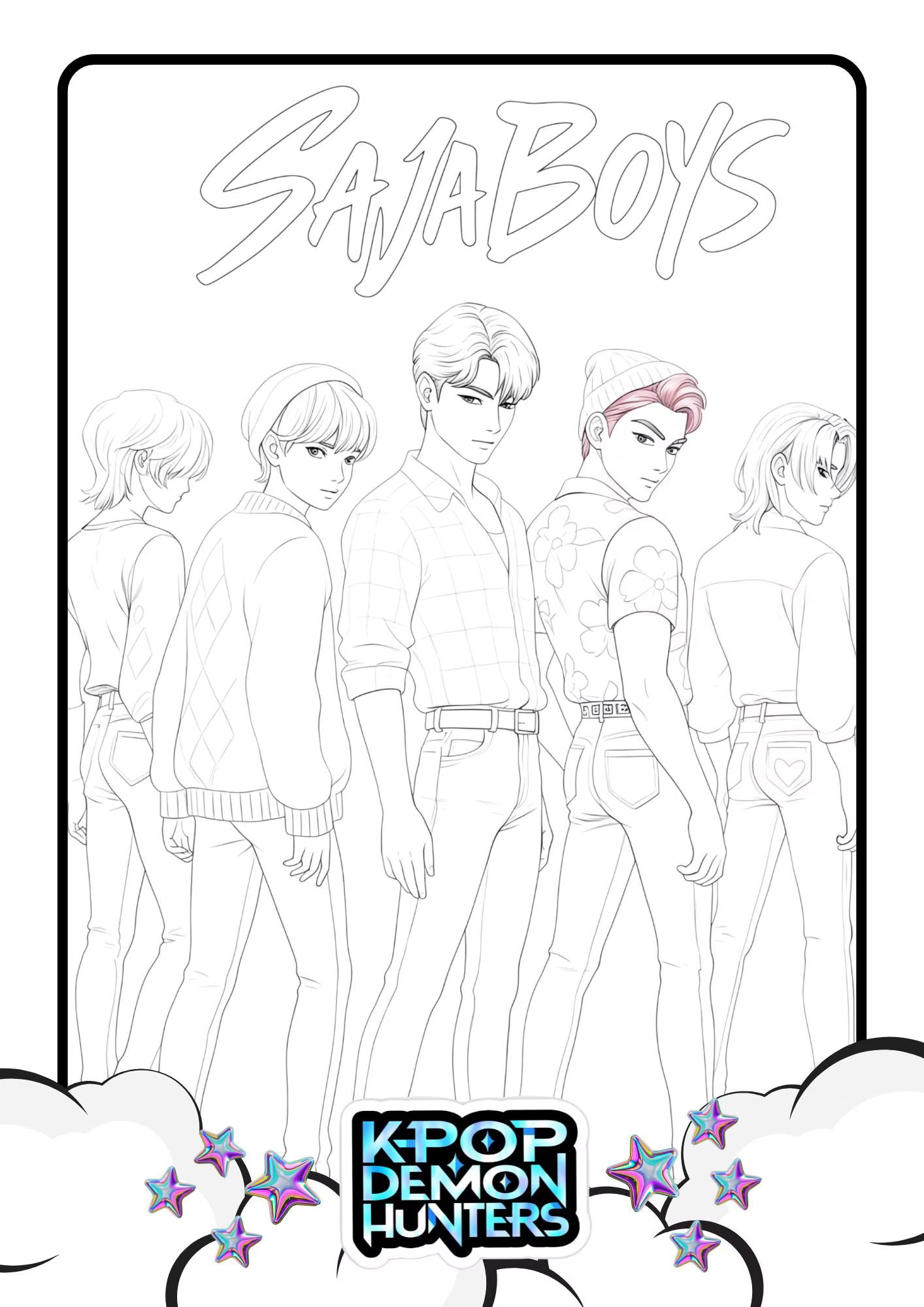 K pop Demon Hunters Colouring Pages
